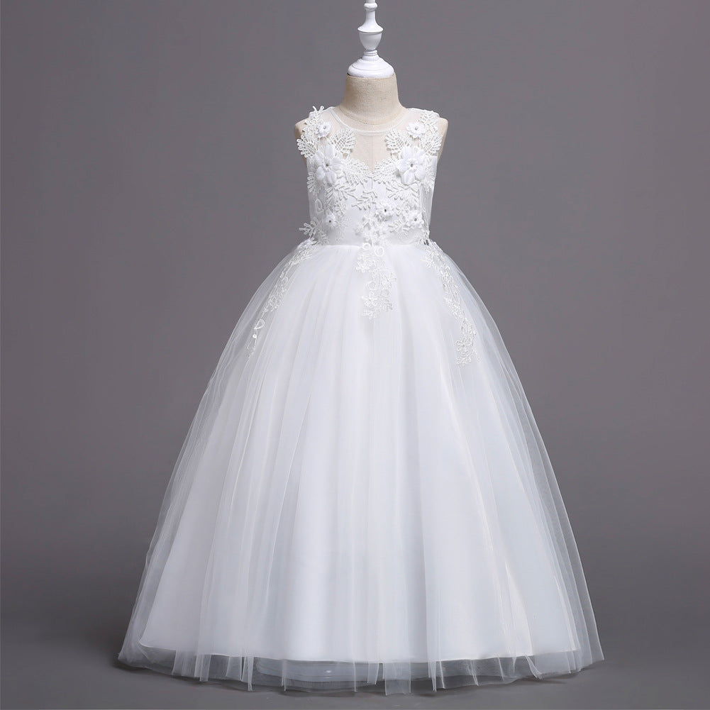 Long Tulle Flower Girl Dress