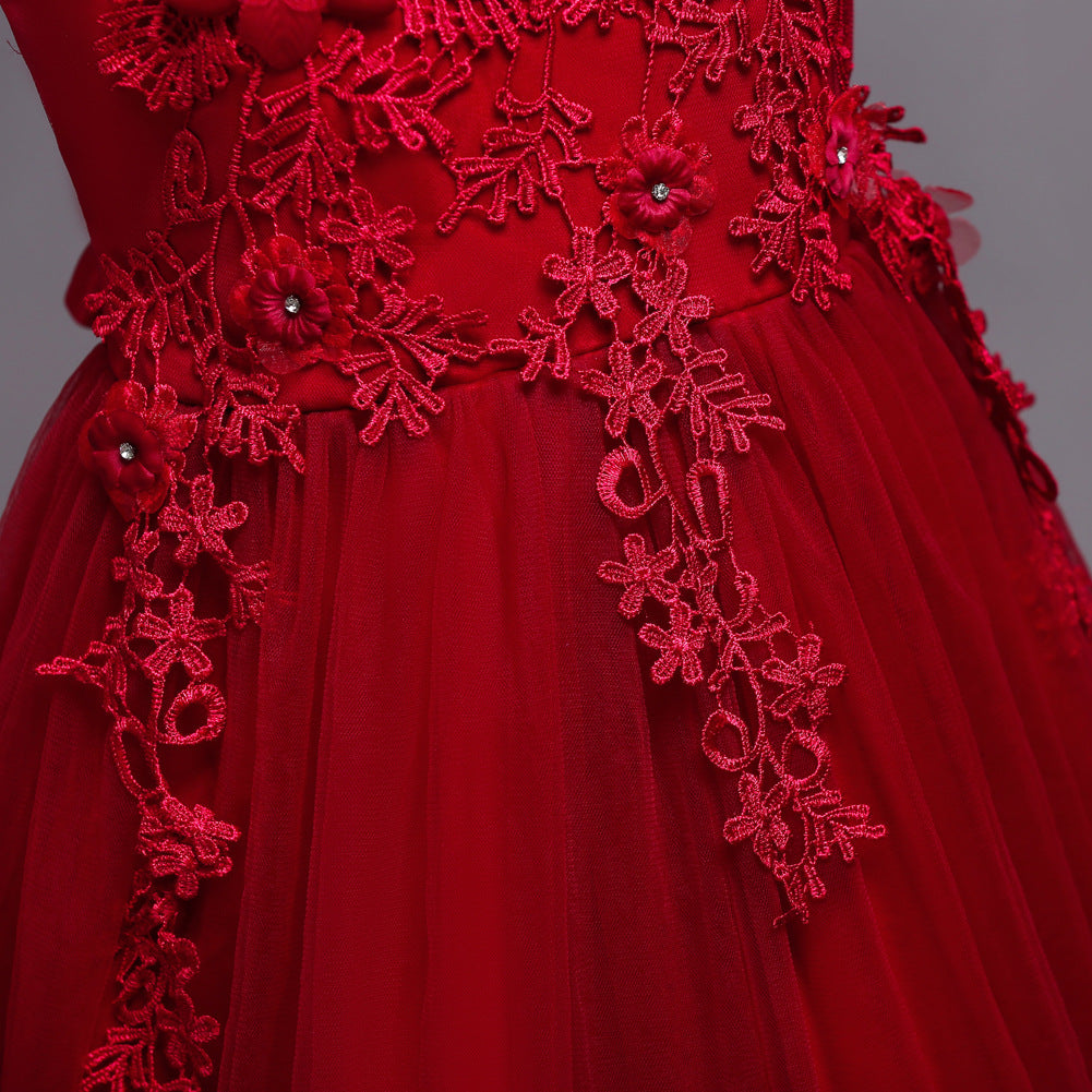 Long Tulle Flower Girl Dress