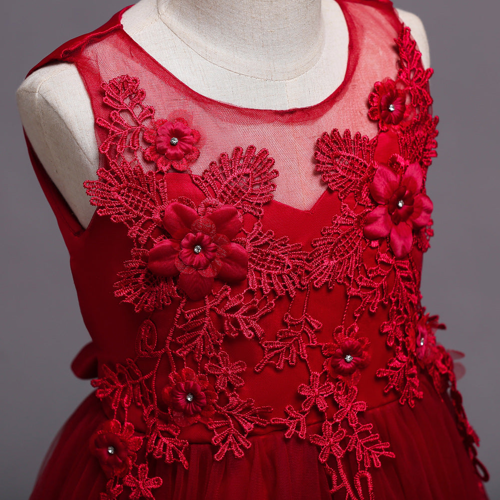 Long Tulle Flower Girl Dress