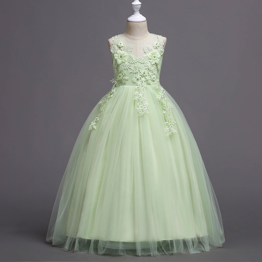 Long Tulle Flower Girl Dress