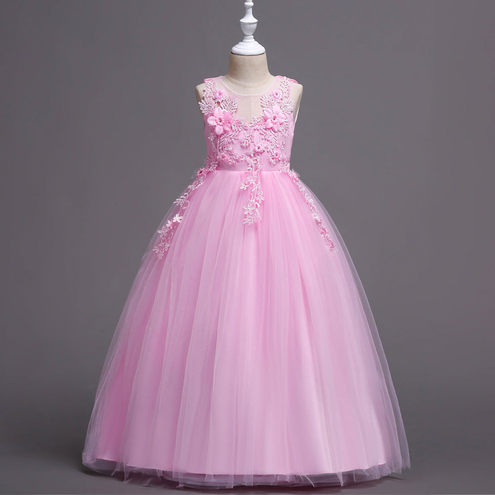 Long Tulle Flower Girl Dress