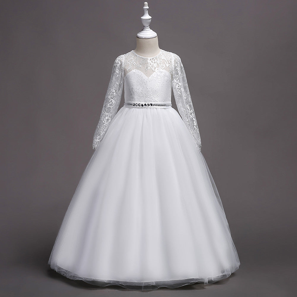 Long Sleeves Tulle Flower Girl Dress