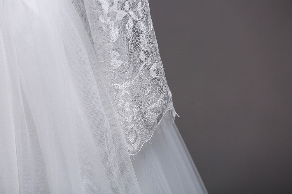 Long Sleeves Tulle Flower Girl Dress