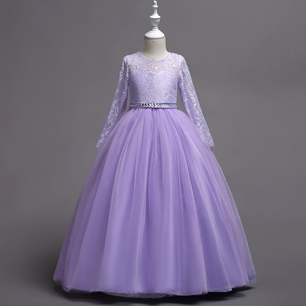 Long Sleeves Tulle Flower Girl Dress