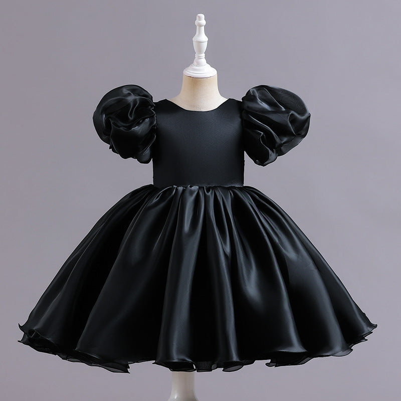 Puff Sleeves Flower Girl Dress