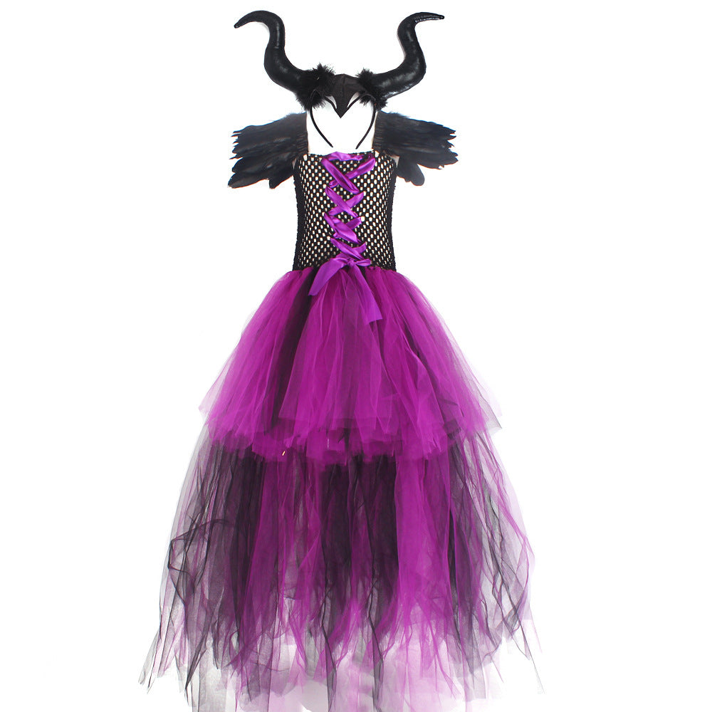 Kids Long Tail Maleficent Costume