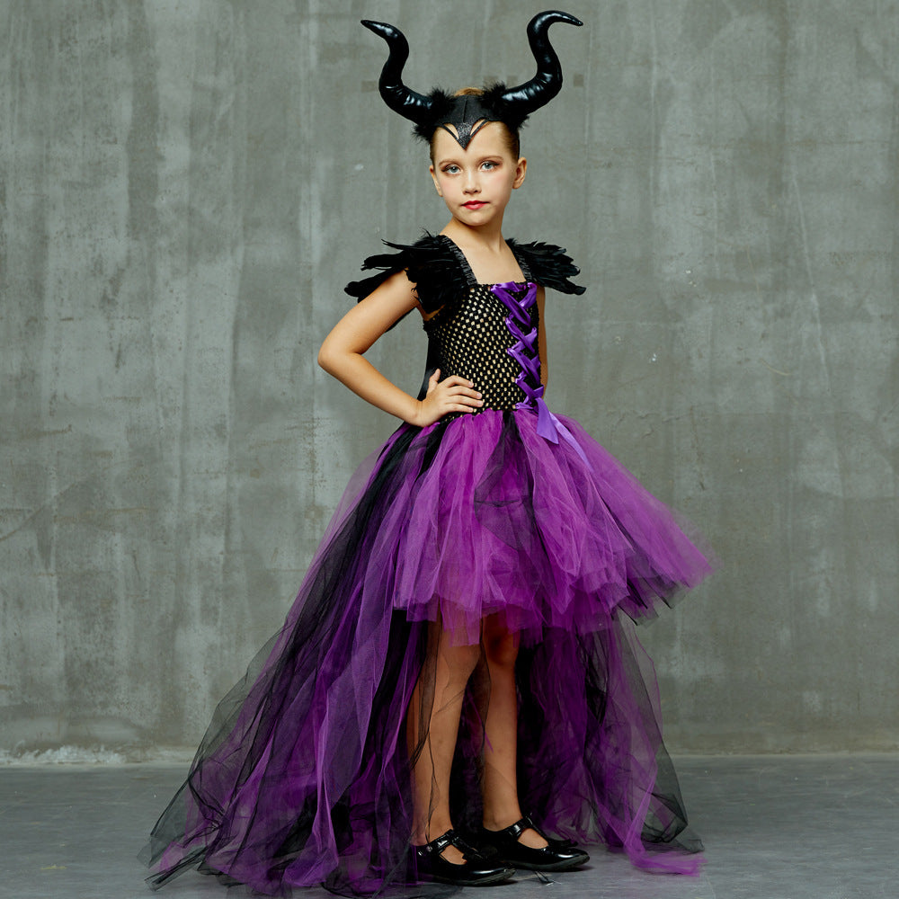 Kids Long Tail Maleficent Costume