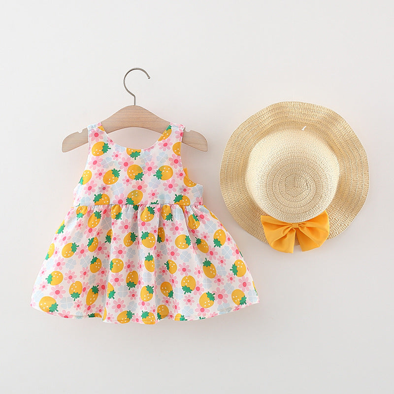 Baby Strawberry Dress with Hat
