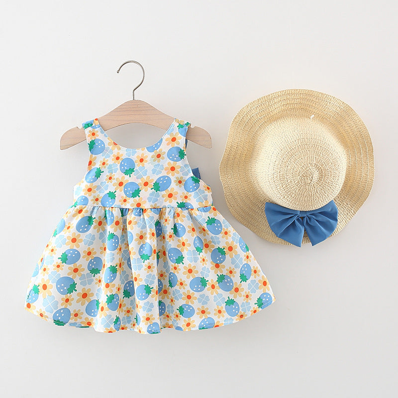 Baby Strawberry Dress with Hat