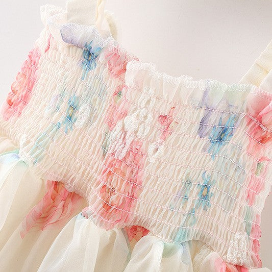 Beige Baby Dress with Butterfly Wings
