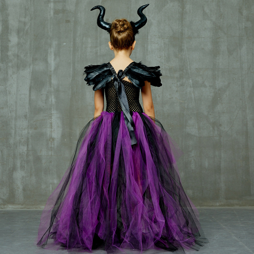 Kids Long Tail Maleficent Costume