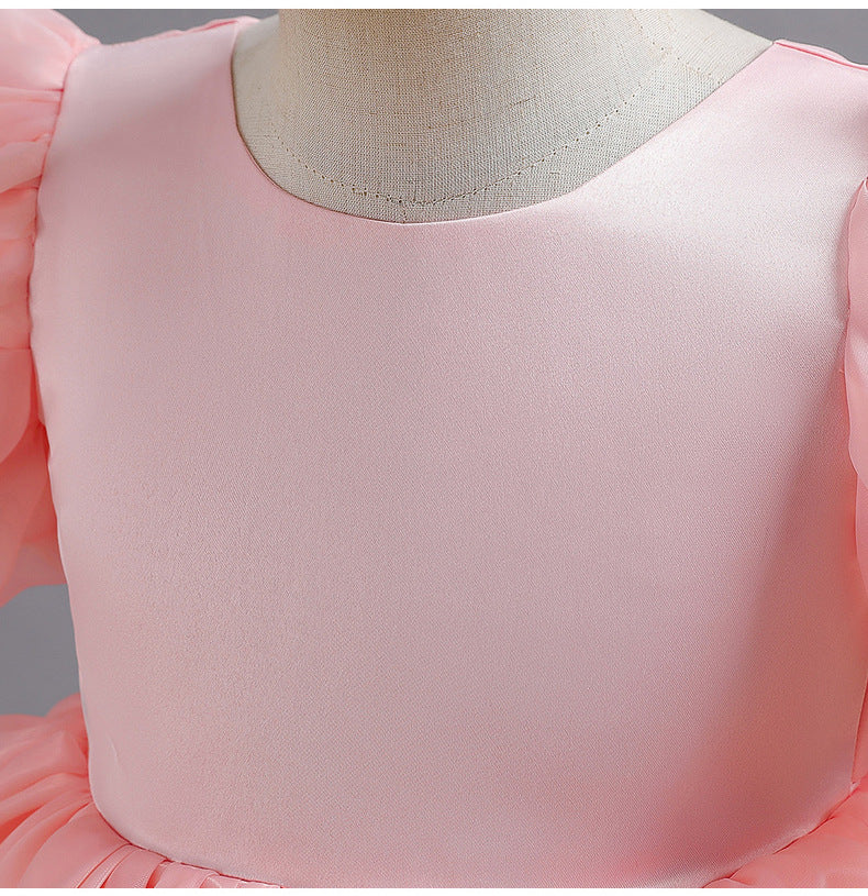 Puff Sleeves Flower Girl Dress