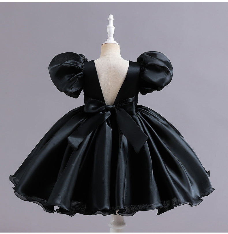 Puff Sleeves Flower Girl Dress