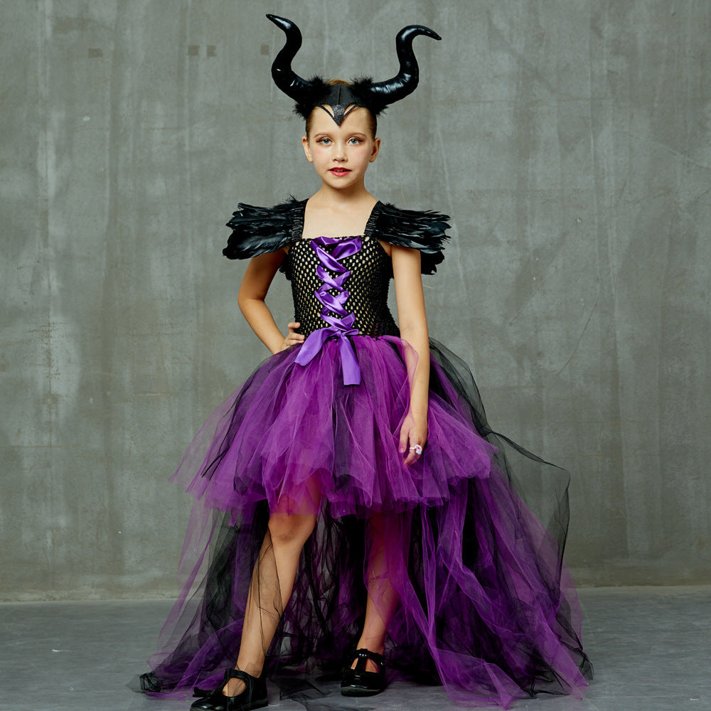 Kids Long Tail Maleficent Costume