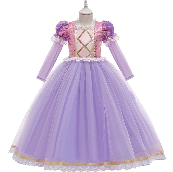 Sequins Disney Princess Rapunzel Costume in Tangled