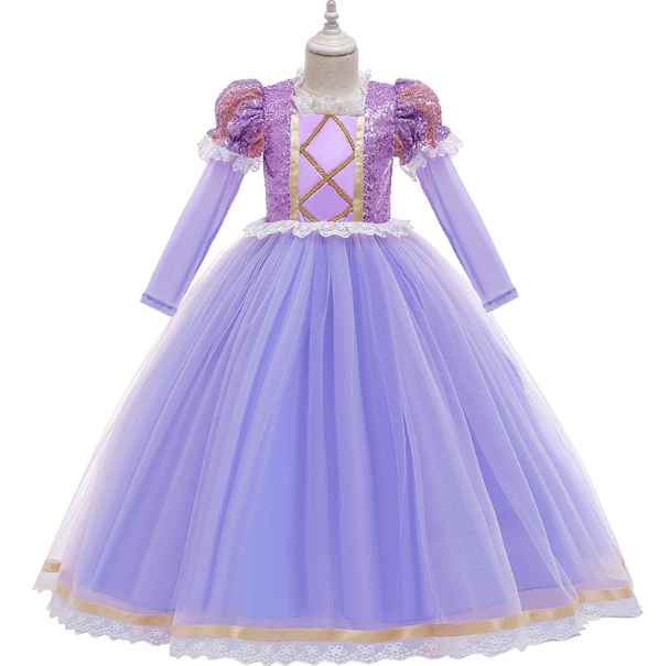 Sequins Disney Princess Rapunzel Costume in Tangled