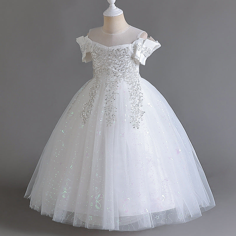 Sequins Tulle Flower Girl Dress