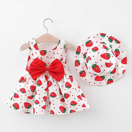 Baby Strawberry Dress with Hat