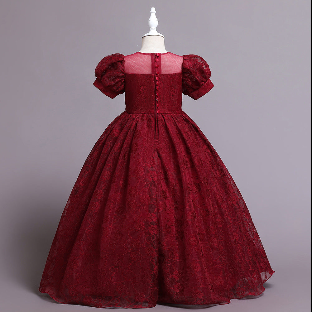 Embroidery Tulle Flower Girl Dress