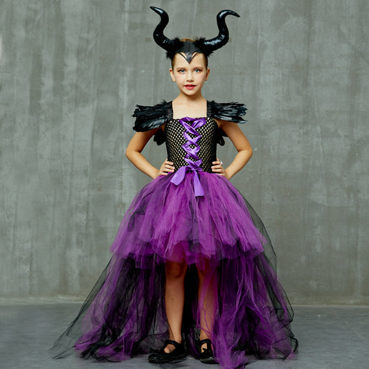 Kids Long Tail Maleficent Costume
