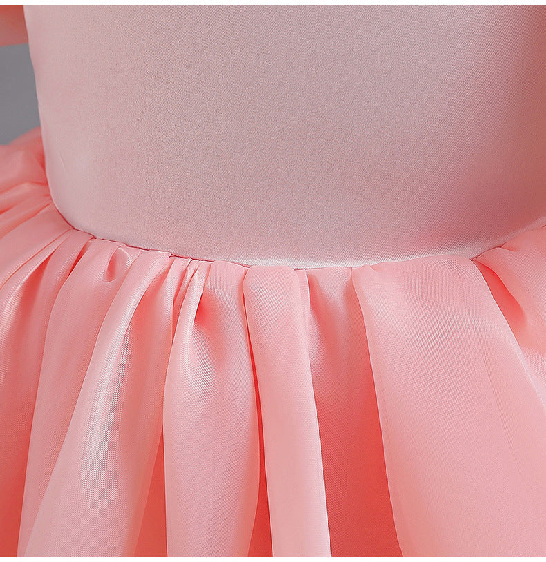 Puff Sleeves Flower Girl Dress