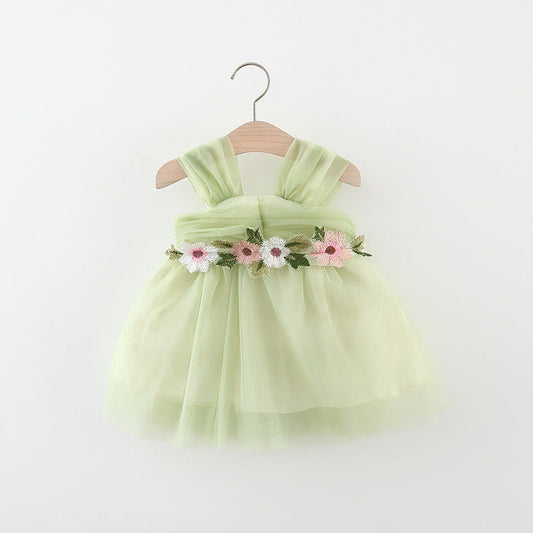 Green Baby Floral Tulle Dress