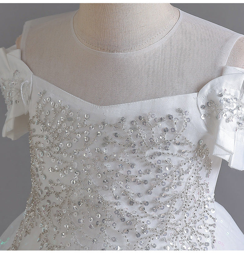 Sequins Tulle Flower Girl Dress