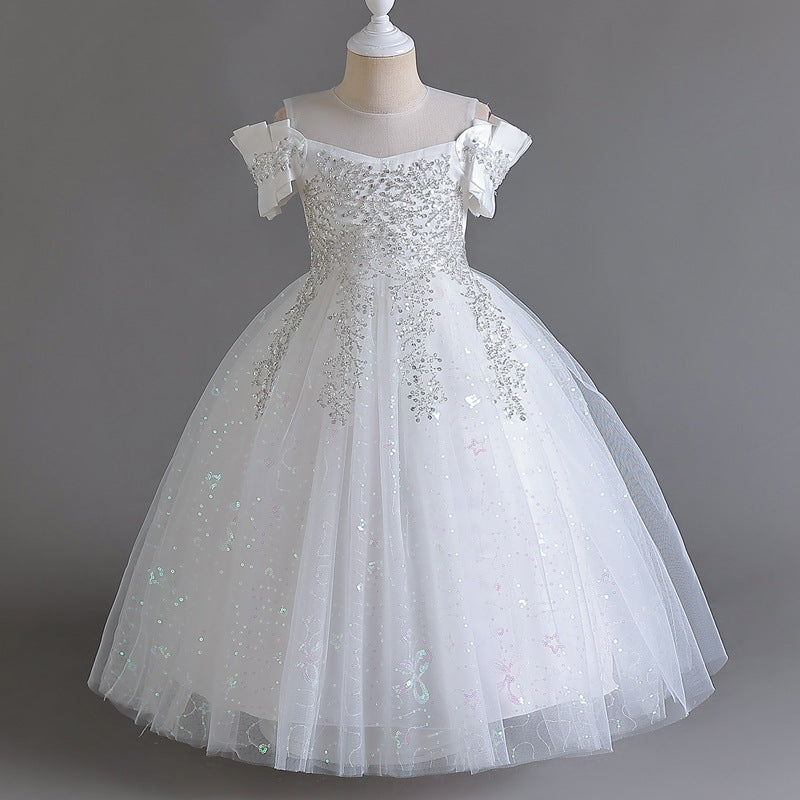Sequins Tulle Flower Girl Dress