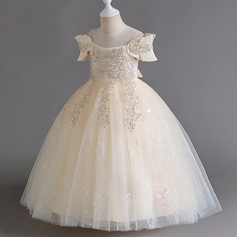 Sequins Tulle Flower Girl Dress